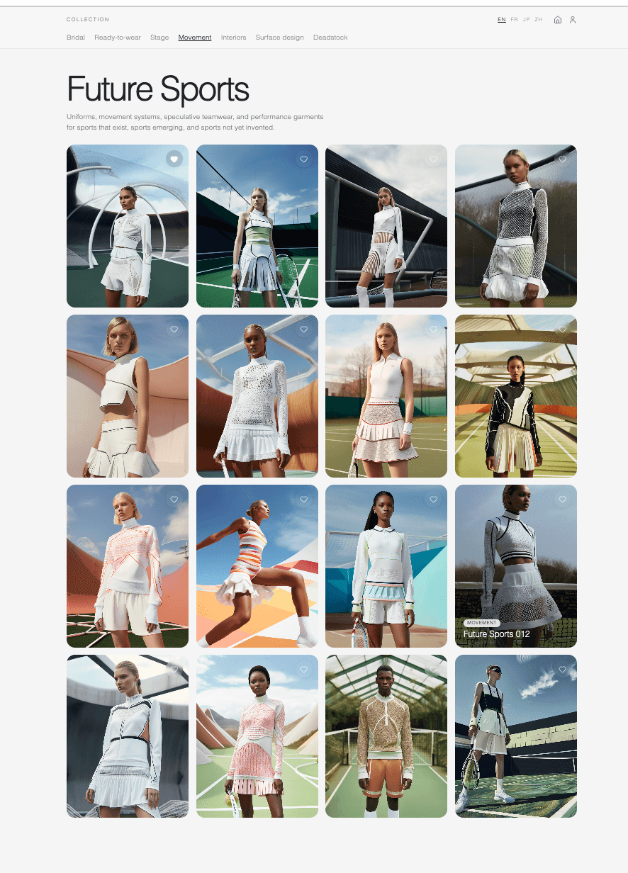 Future Sports collection registry screenshot